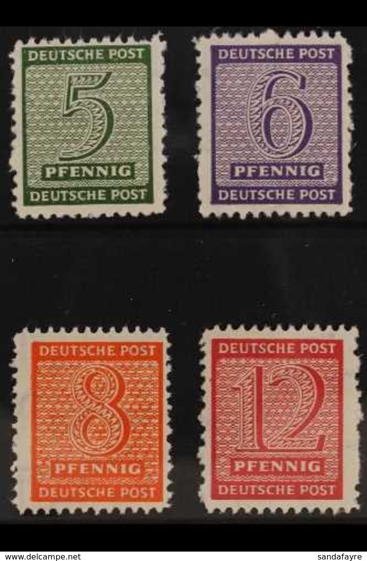 RUSSIAN ZONE WEST SAXONY 1945 ROSSWEIN Local Postmaster Perforation 11¼-11½ Complete Set, Michel 116/19 B X, Never Hinge - Sonstige & Ohne Zuordnung