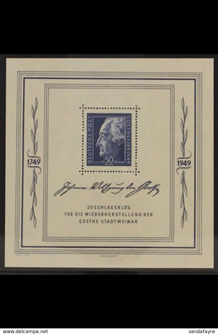 RUSSIAN ZONE GENERAL ISSUES 1949 Goethe Miniature Sheet (Michel Block 6, SG MSR59a), Never Hinged Mint, Very Fresh. For  - Sonstige & Ohne Zuordnung
