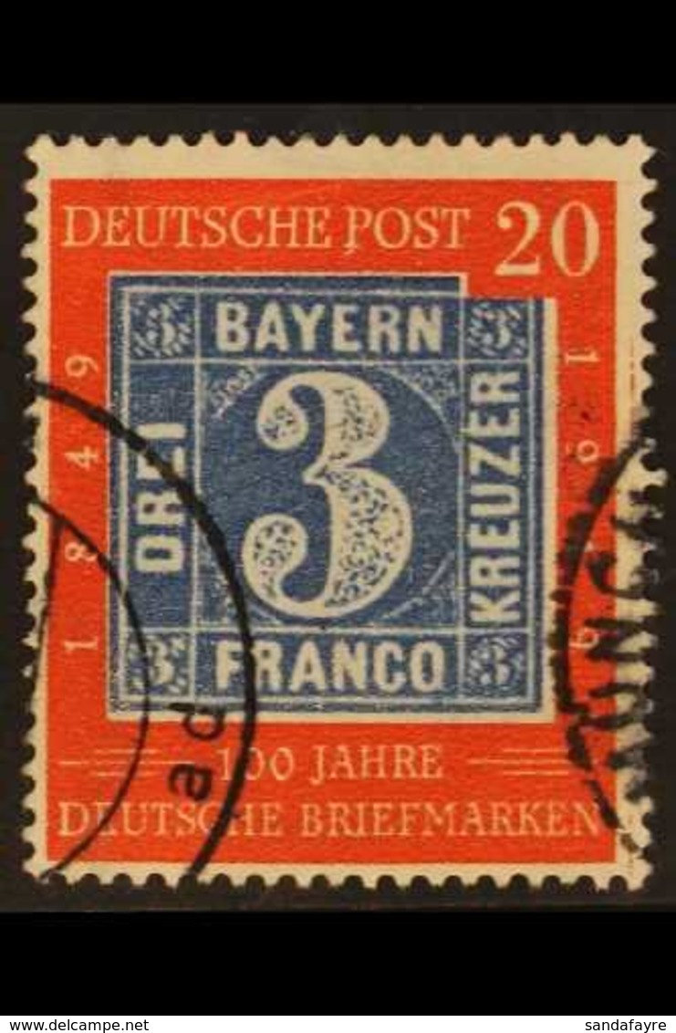 1949 20pf Grey-blue & Vermilion Stamp Centenary 'red Line At Right Margin And Dash Under P' PLATE FLAW Position 10, Mich - Sonstige & Ohne Zuordnung