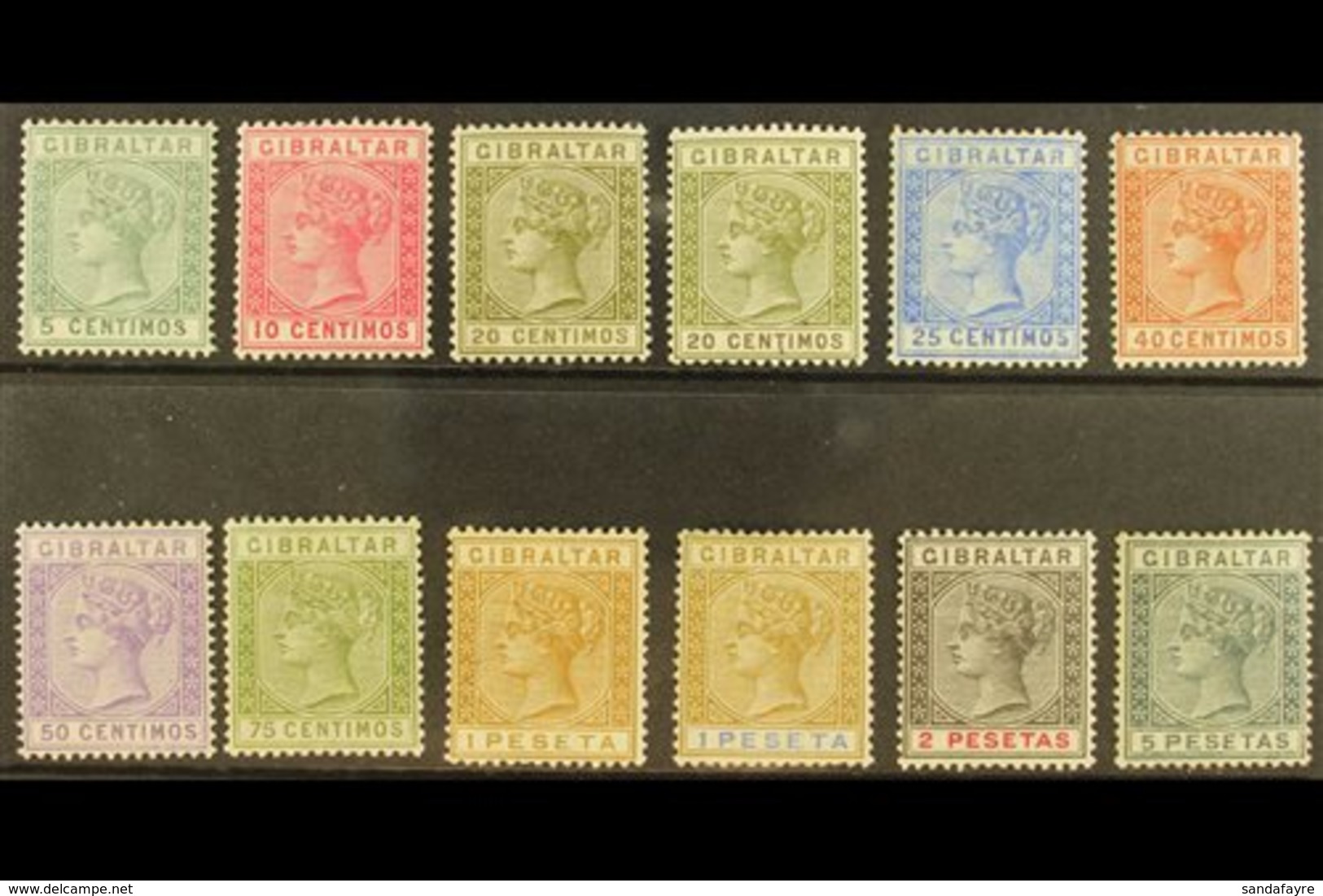 1889-96 Complete Set, SG 22/33, Fine Mint, Fresh Colours. (12 Stamps) For More Images, Please Visit Http://www.sandafayr - Gibraltar