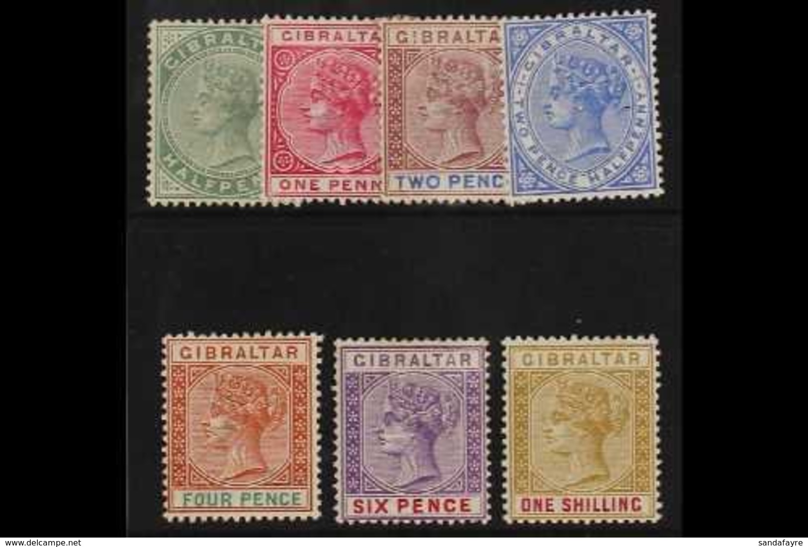 1898 Reissue In Sterling Set Complete, SG 39/45, Very Fine Mint. (7 Stamps) For More Images, Please Visit Http://www.san - Gibraltar