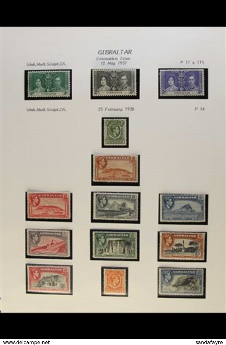 1937-51 FINE MINT COLLECTION A Lovely Complete Collection Of The Basic King George VI Issues Neatly Presented On Album P - Gibraltar