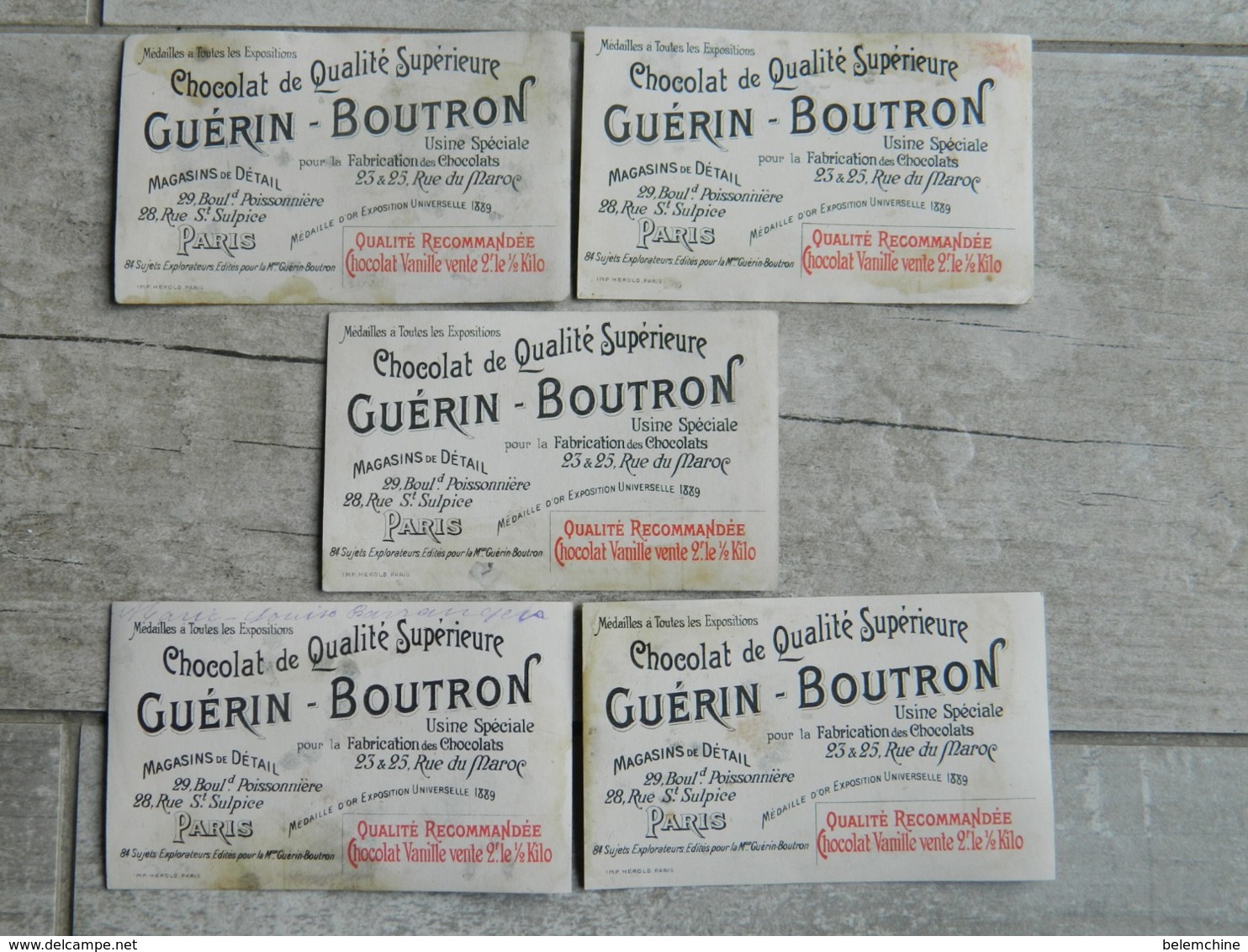 5 CHROMOS CHOCOLAT GUERIN BOUTRON EXPLORATEURS  BOISSIERE LEONTIEFF DUCHESNE BONVALOT BRIQUEZ - Guérin-Boutron