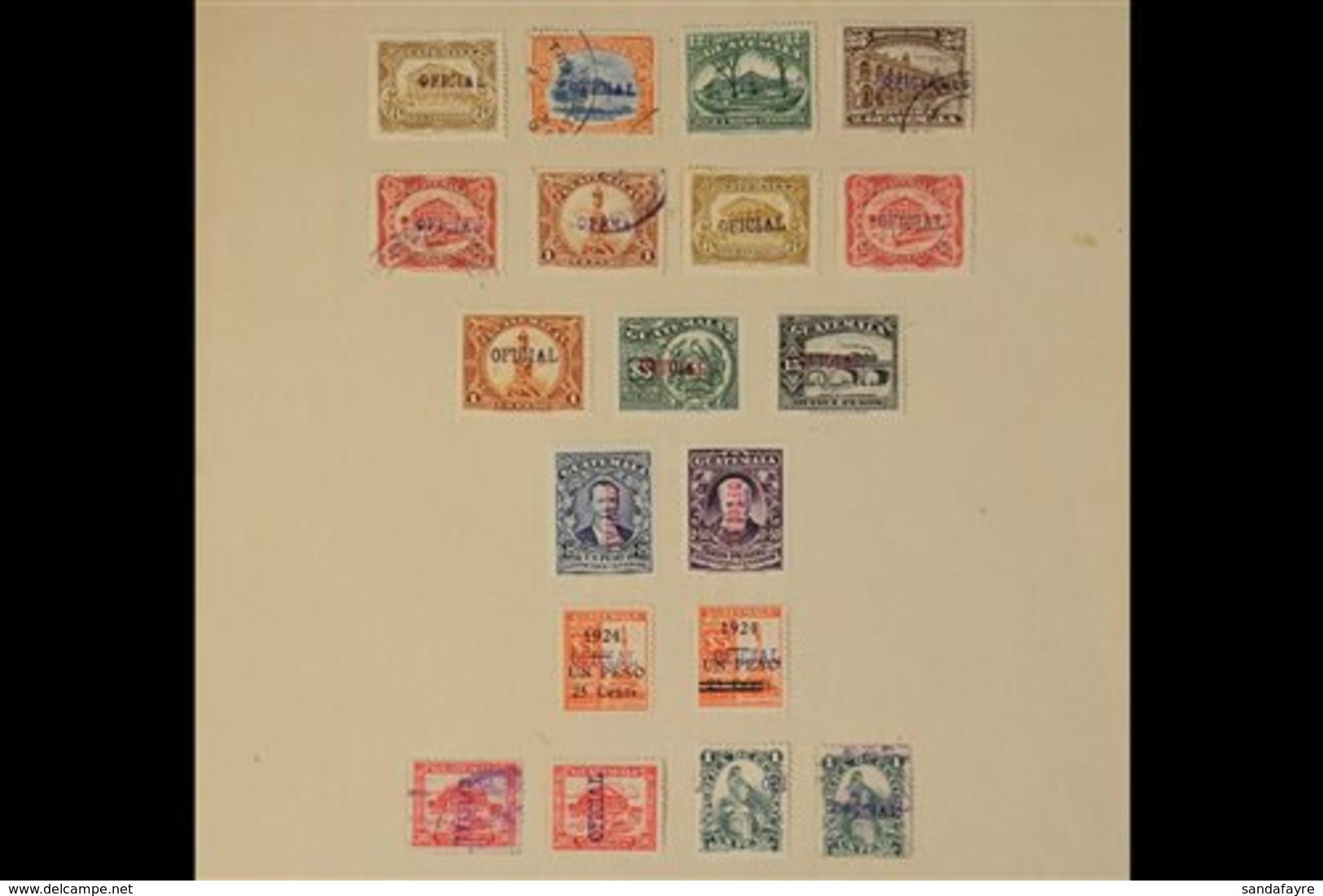 OFFICIALS LOCAL PERFINS & HANDSTAMPS 1912-1926 Mint & Used Collection Of Various Stamps With "OFICIAL" Perfins (x28) Or  - Guatemala