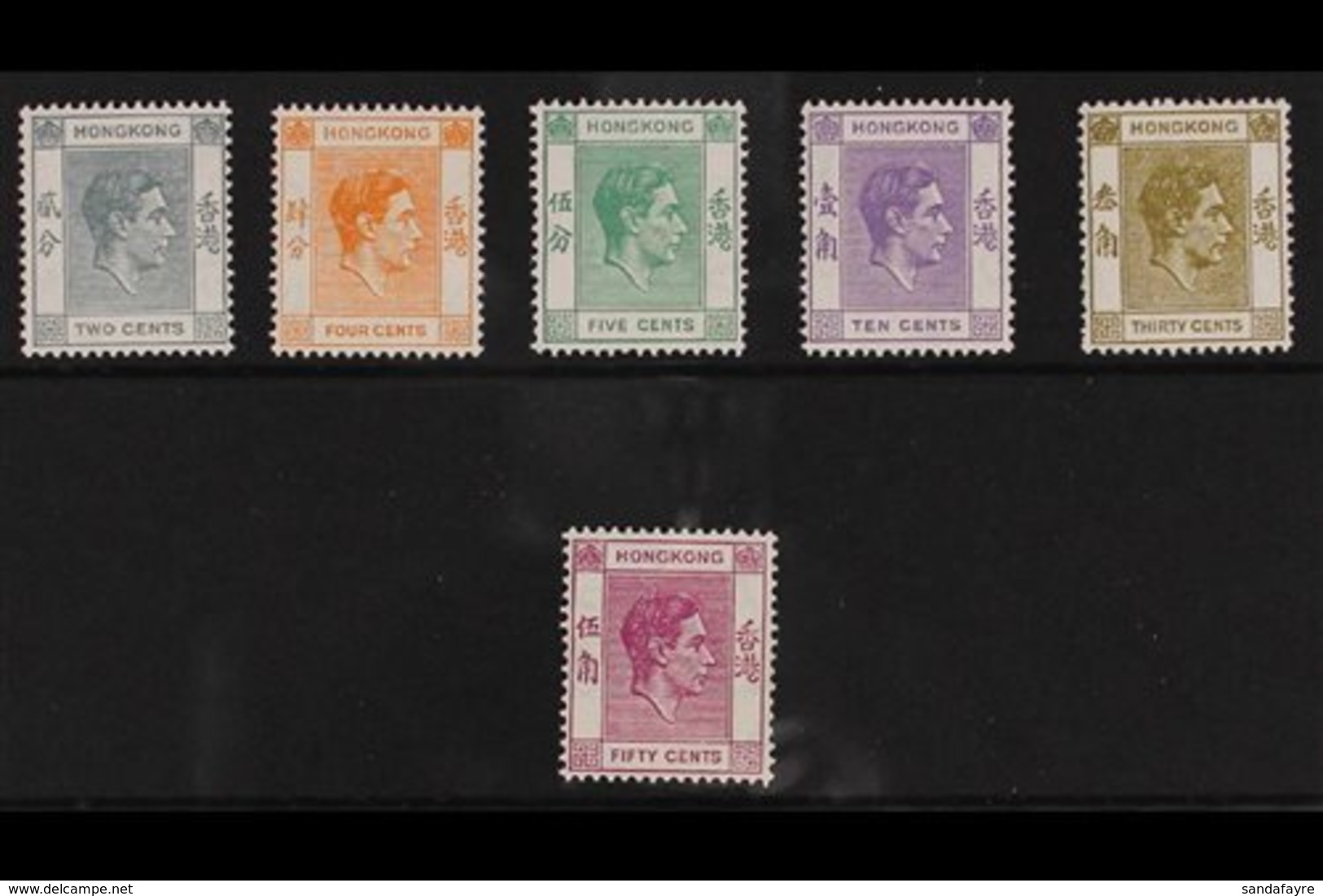 1938 2c To 50c Geo VI Issues, Perf 14½ X 14, SG 141a - 153a, Very Fine Never Hinged Mint. (6 Stamps) For More Images, Pl - Sonstige & Ohne Zuordnung