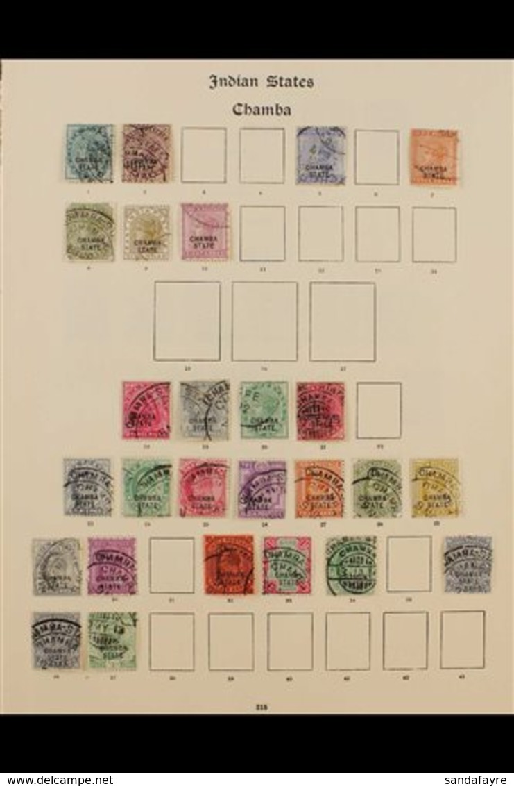 CHAMBA 1887-1935 FINE USED COLLECTION On Pages, Chiefly All Different, Includes 1887-95 Most Vals To 6a & 8a, 1903-05 KE - Sonstige & Ohne Zuordnung