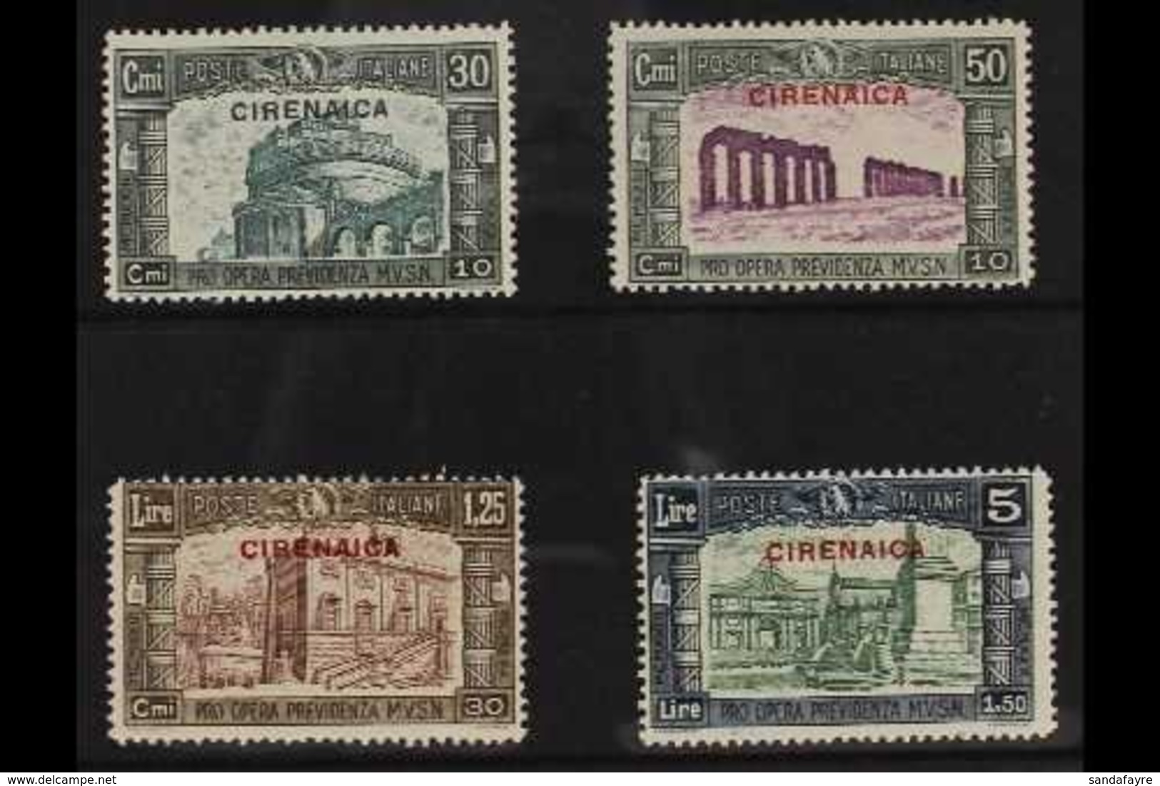 CYRENAICA 1930 Third National Defence Complete Set (Sass.S. 17, SG 66/69), Very Fine Mint, The 5L+1L50 Top Value Never H - Sonstige & Ohne Zuordnung