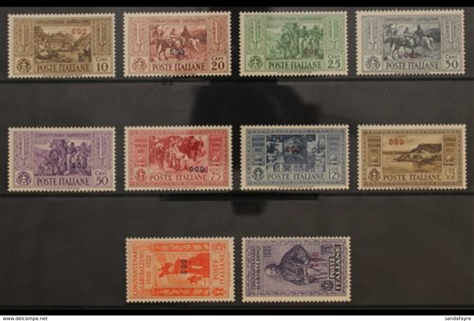 DODECANESE ISLANDS COO 1932 Garibaldi Local Overprints Complete Set (Sassone 17/26, SG 89/98 C), Very Fine Mint, Very Fr - Sonstige & Ohne Zuordnung
