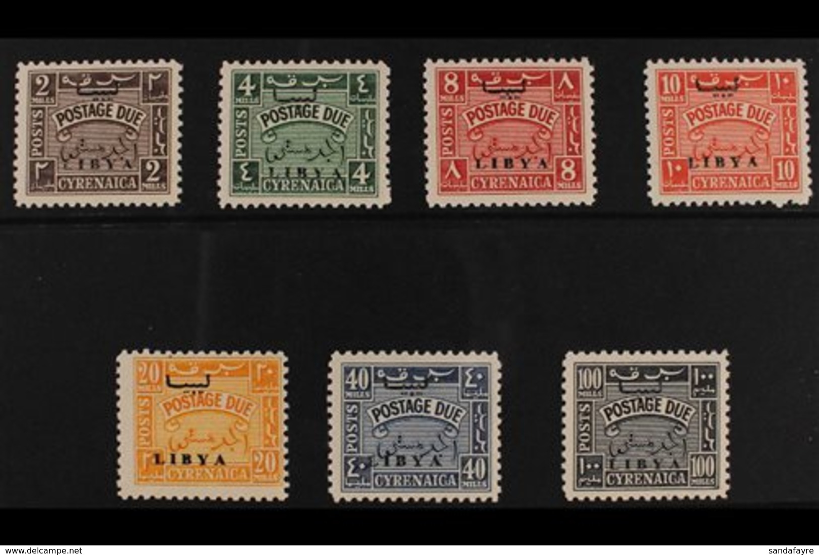 LIBYA POSTAGE DUES 1951 Set Complete, Sass S2, Very Fine NHM. (7 Stamps) For More Images, Please Visit Http://www.sandaf - Sonstige & Ohne Zuordnung