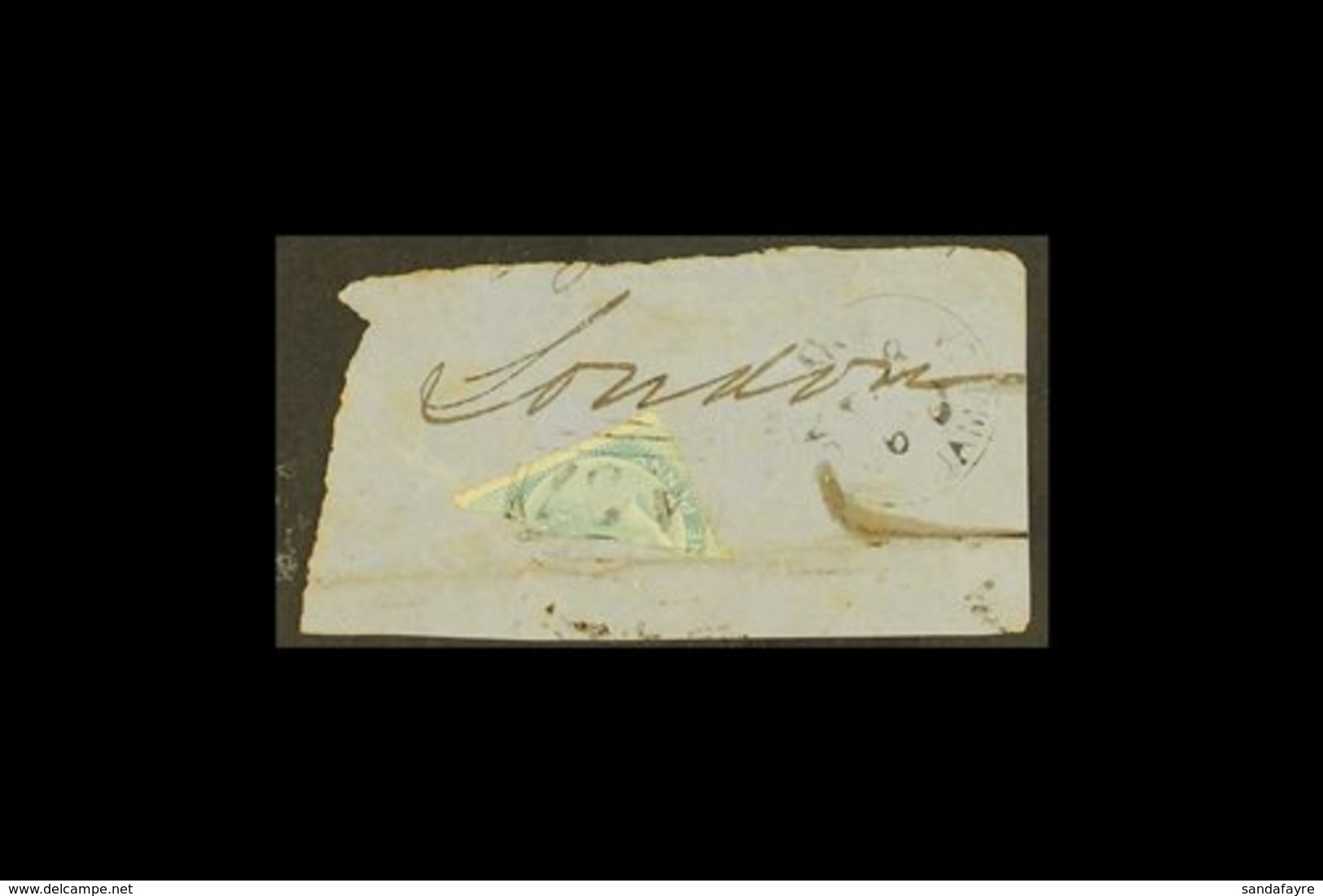 1861 1d Blue Diagonal Bisect, On A Piece Of Wrapper Tied A37 Of Duncans, With 1862 Cds Alongside. For More Images, Pleas - Jamaica (...-1961)