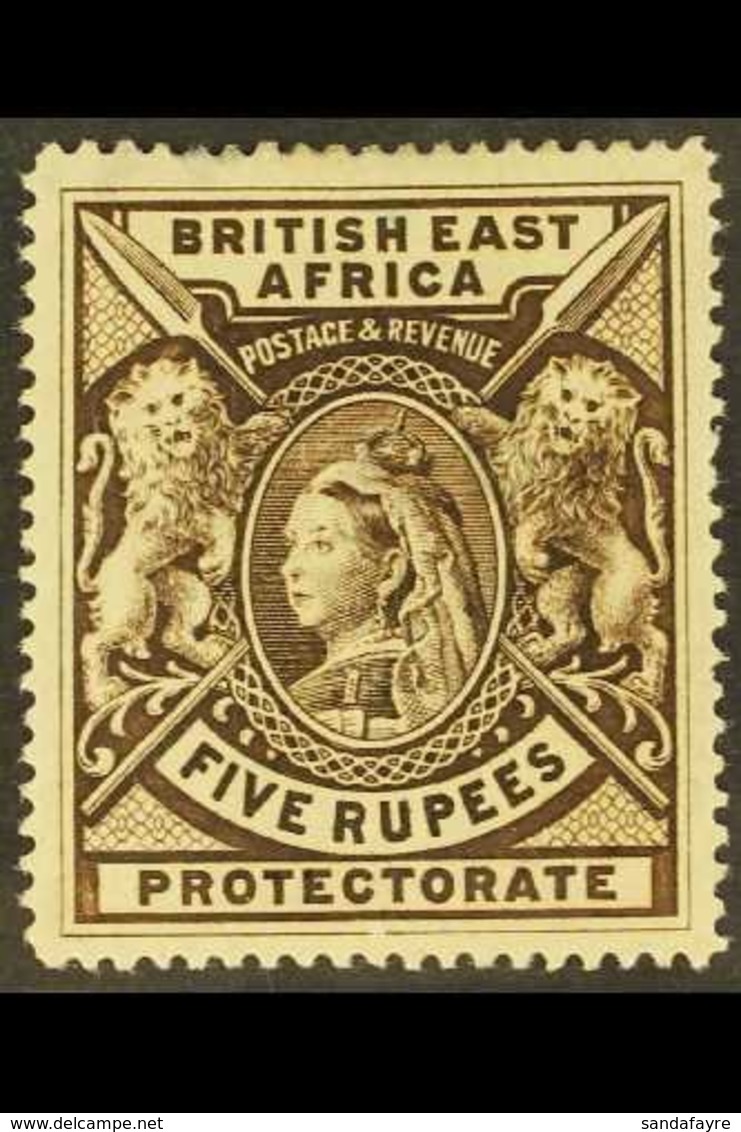 BRITISH EAST AFRICA 1897 5r Deep Sepia, SG 96, Mint , Some Thinning At Top. For More Images, Please Visit Http://www.san - Vide
