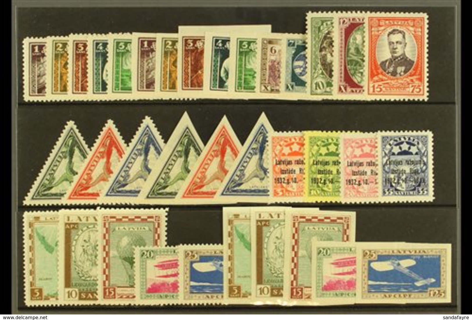 1932 A Fine Mint Collection Of Sets From This Year (Mi 193A/214A) Including Most Imperforate Set Variants. (35 Stamps) F - Lettland