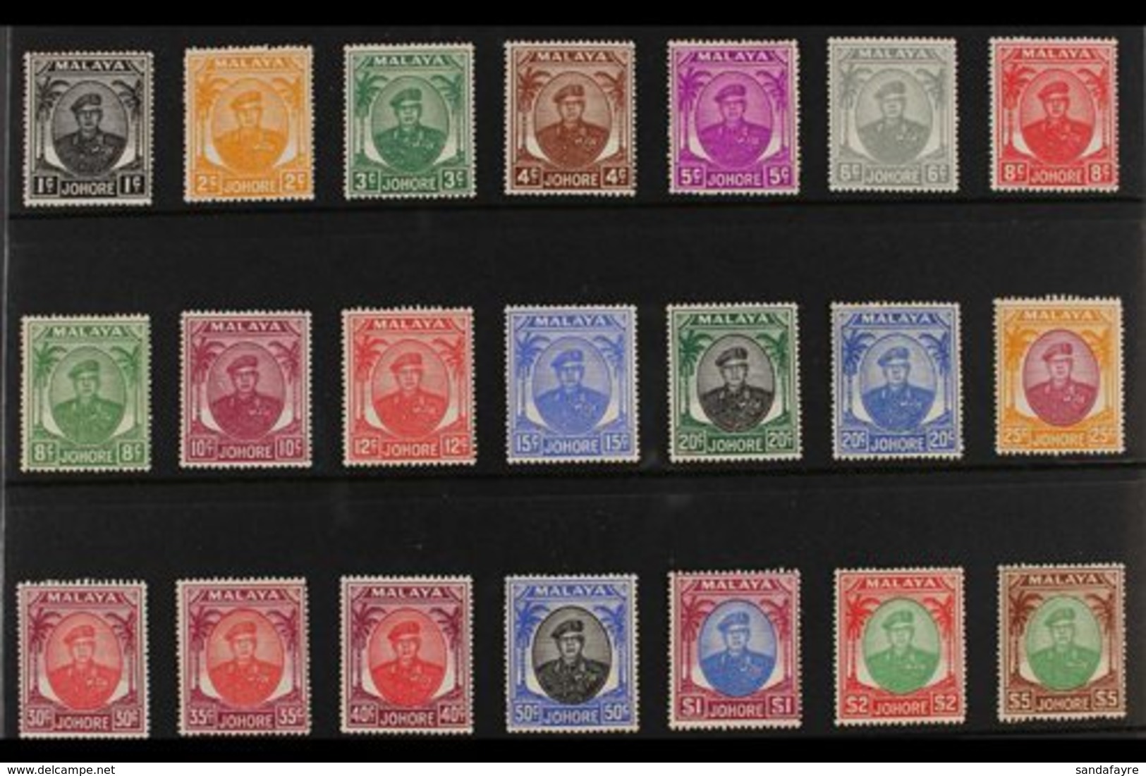 JOHORE 1949-55 Definitives Complete Set, SG 133/47, VFM (21) For More Images, Please Visit Http://www.sandafayre.com/ite - Sonstige & Ohne Zuordnung