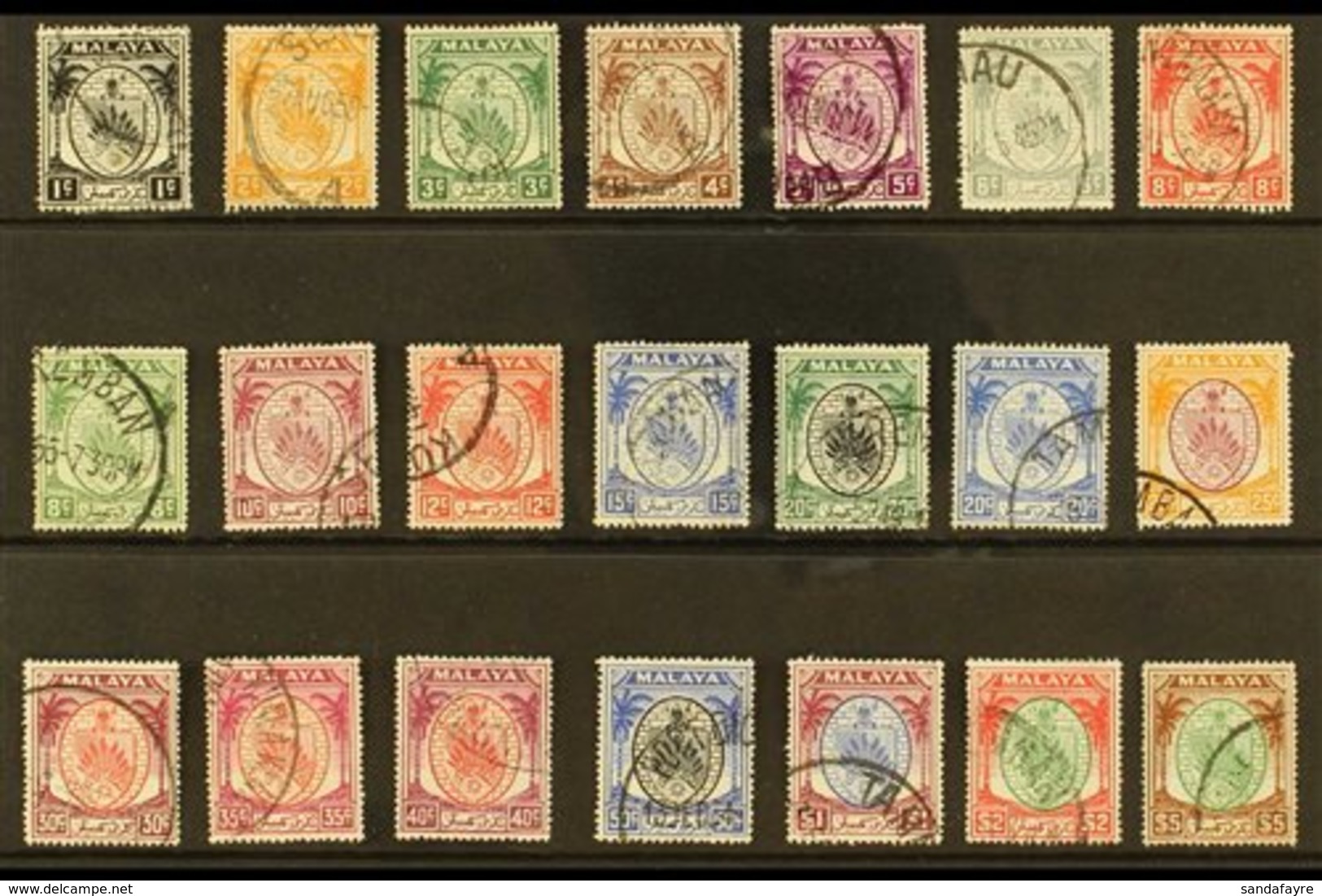 NEGRI SEMBILAN 1949-55 Sultan Complete Set, SG 42/62, Fine Cds Used, Fresh. (21 Stamps) For More Images, Please Visit Ht - Other & Unclassified