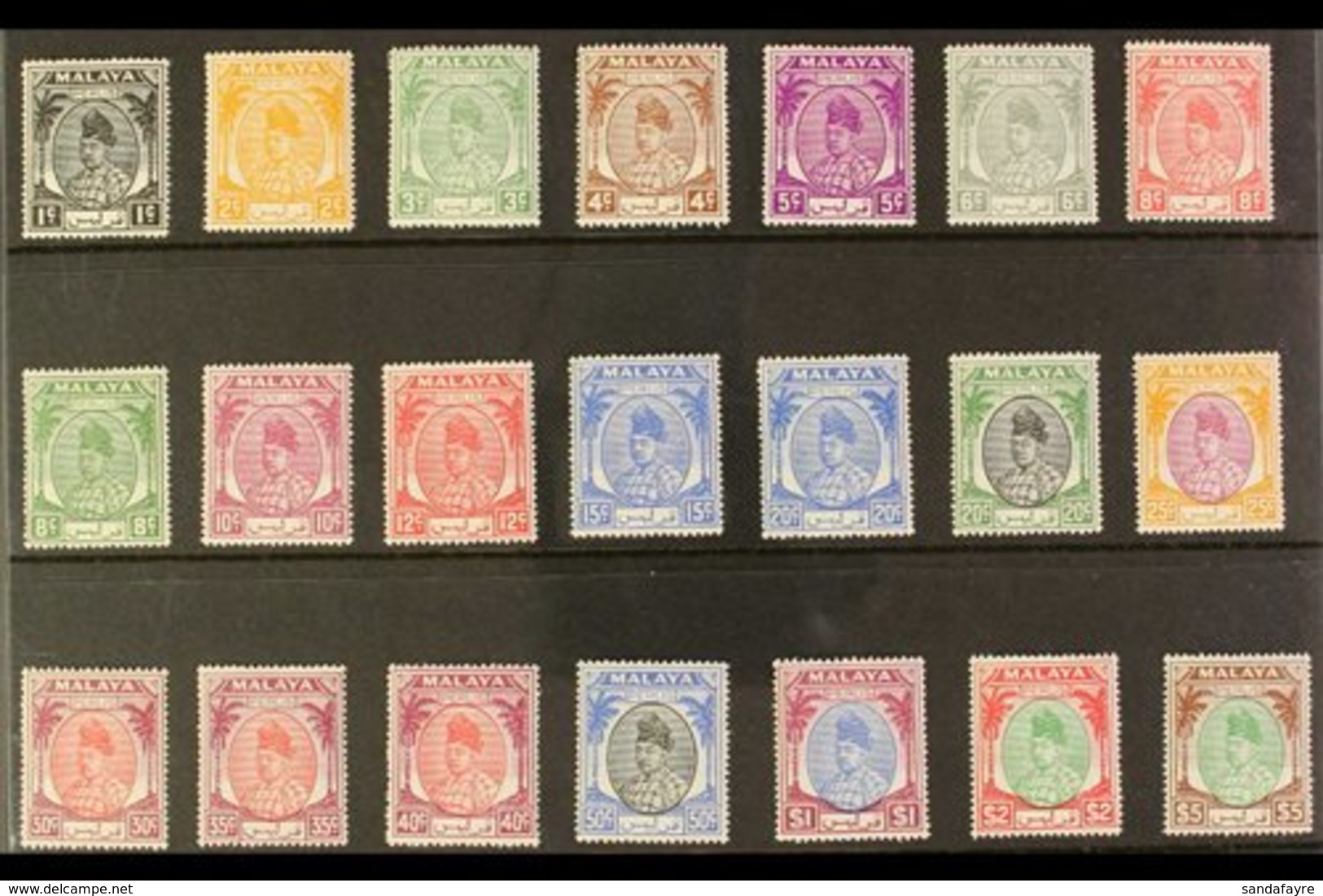PERLIS 1951-55 Definitives Complete Set, SG 7/27, Never Hinged Mint. Lovely! (21 Stamps) For More Images, Please Visit H - Other & Unclassified