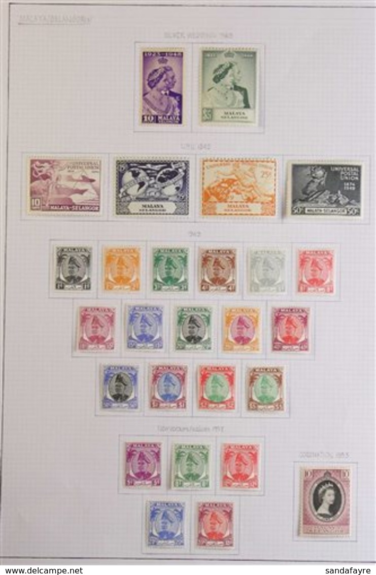 SELANGOR 1948-57 VERY FINE MINT COLLECTION On Pages Incl. 1948 Wedding, 1949-55 Set, 1957 And 1961 Sets Etc, Lightly Hin - Sonstige & Ohne Zuordnung