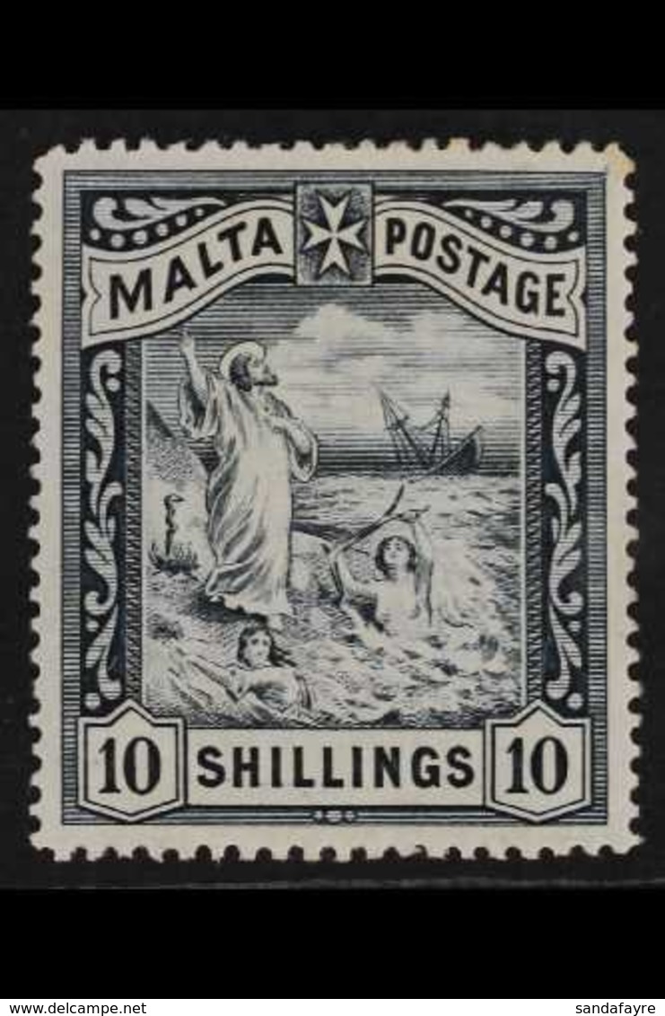 1899-1901 10s Blue-black, Watermark Crown CC, SG 35, Fine Mint. For More Images, Please Visit Http://www.sandafayre.com/ - Malta (...-1964)