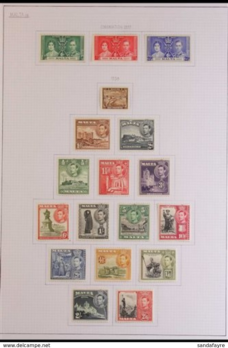 1937-70 VERY FINE MINT COLLECTION OF SETS. A Delightful Collection Presented On Album Pages That Is Complete For KGVI Is - Malta (...-1964)