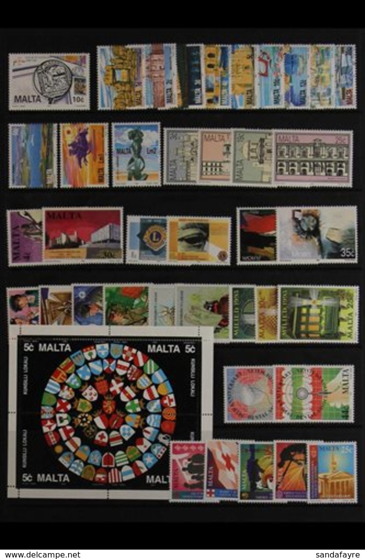 1991-2003 NEVER HINGED MINT ALL DIFFERENT Fine Accumulation Of Complete Sets And Miniature Sheets From 1991 Philatelic S - Malta (...-1964)