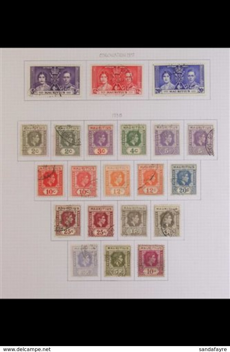 1937-1978 COLLECTION OF USED SETS Presented On Sleeved Album Pages & Includes 1938-49 Definitive Set Of All Values Plus  - Mauritius (...-1967)