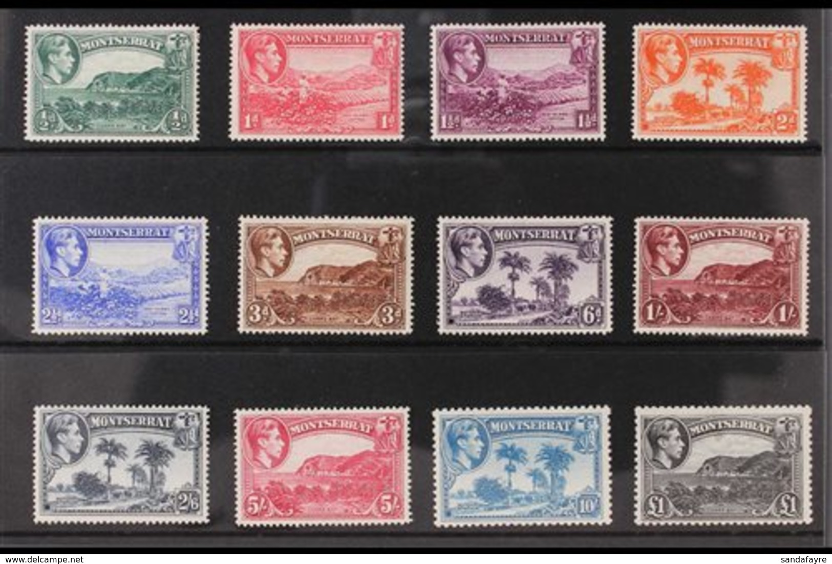1938-48 Definitives Complete Set, SG 101a/12, Never Hinged Mint. (12 Stamps) For More Images, Please Visit Http://www.sa - Montserrat