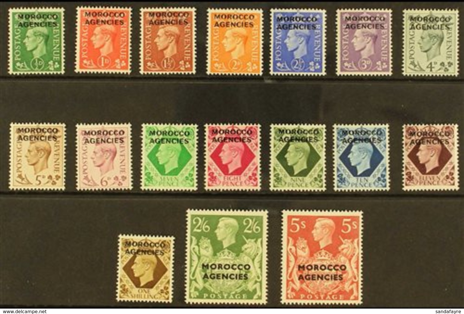 BRITISH CURRENCY 1949 Overprints Complete Set, SG 77/93, Fine Never Hinged Mint, Very Fresh, All Expertized Zumstein. (1 - Other & Unclassified