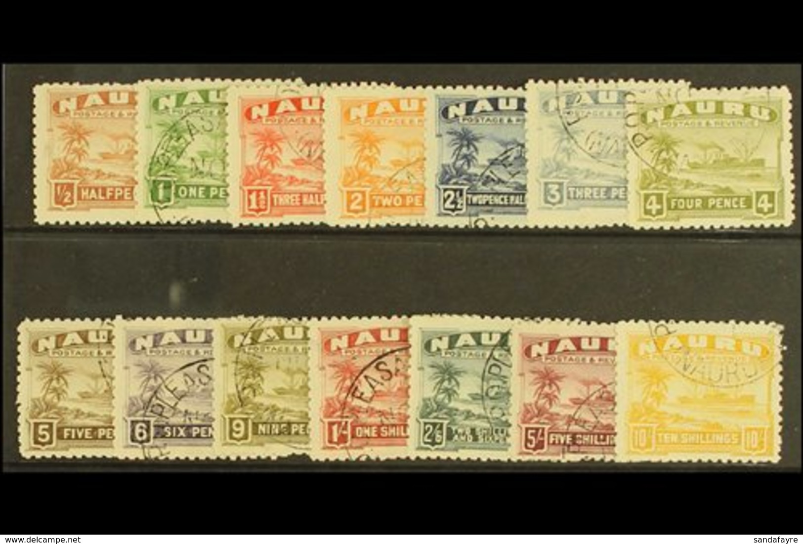 1924 - 48 Freighter Set Complete On Shiny White Paper, SG 26B/39B, Very Fine Used. Scarce Set. (14 Stamps) For More Imag - Nauru