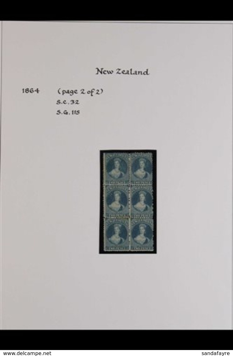 1864 2d Blue, Plate II, Wmk Large Star, Perf 12½, SG 115, Mint Block Of 6 (2 X 3). Holcombe Certificate Mentions Unusual - Sonstige & Ohne Zuordnung