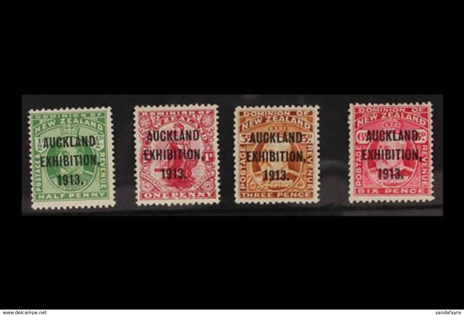 1913 Auckland Exhibition Overprinted Set, SG 412/15, Very Fine Mint (4 Stamps). For More Images, Please Visit Http://www - Sonstige & Ohne Zuordnung