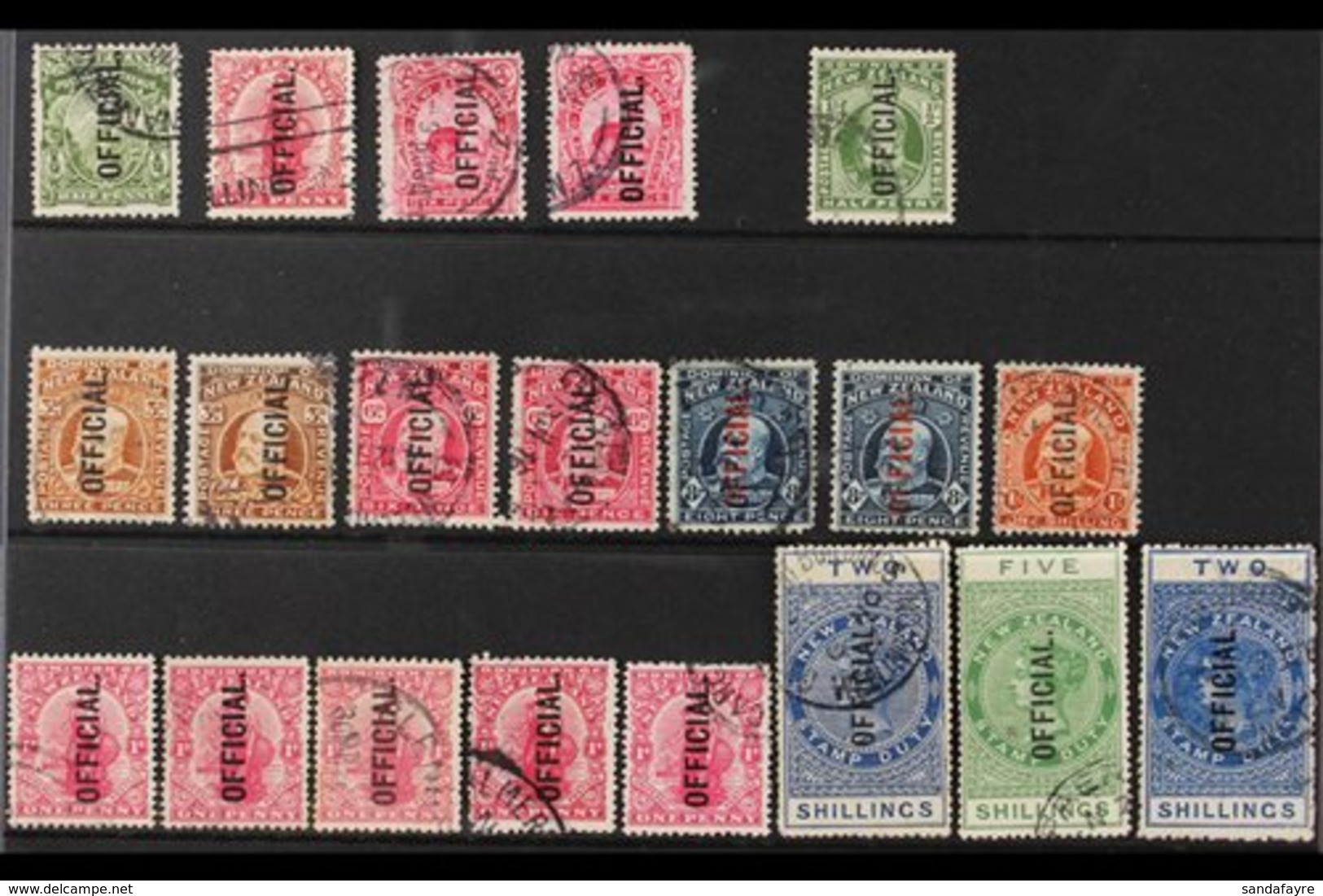 OFFICIALS 1908-26 USED COLLECTION On A Stock Card That Includes 1908-09 ½d Green, 1d Carmine & Both Perf 6d Pink (SG O69 - Sonstige & Ohne Zuordnung