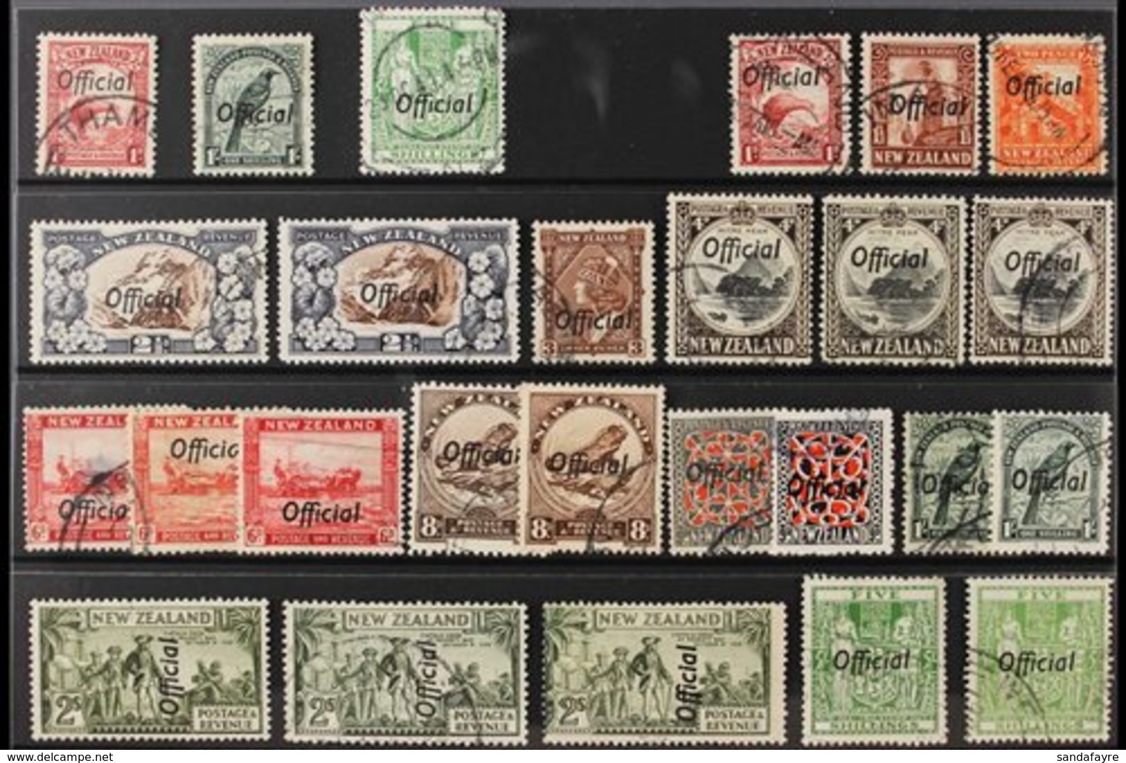 OFFICIALS 1936-61 USED PICTORIAL COLLECTION Presented On A Stock Card, ALL DIFFERENT & Including 1936-61 Single NZ & Sta - Sonstige & Ohne Zuordnung
