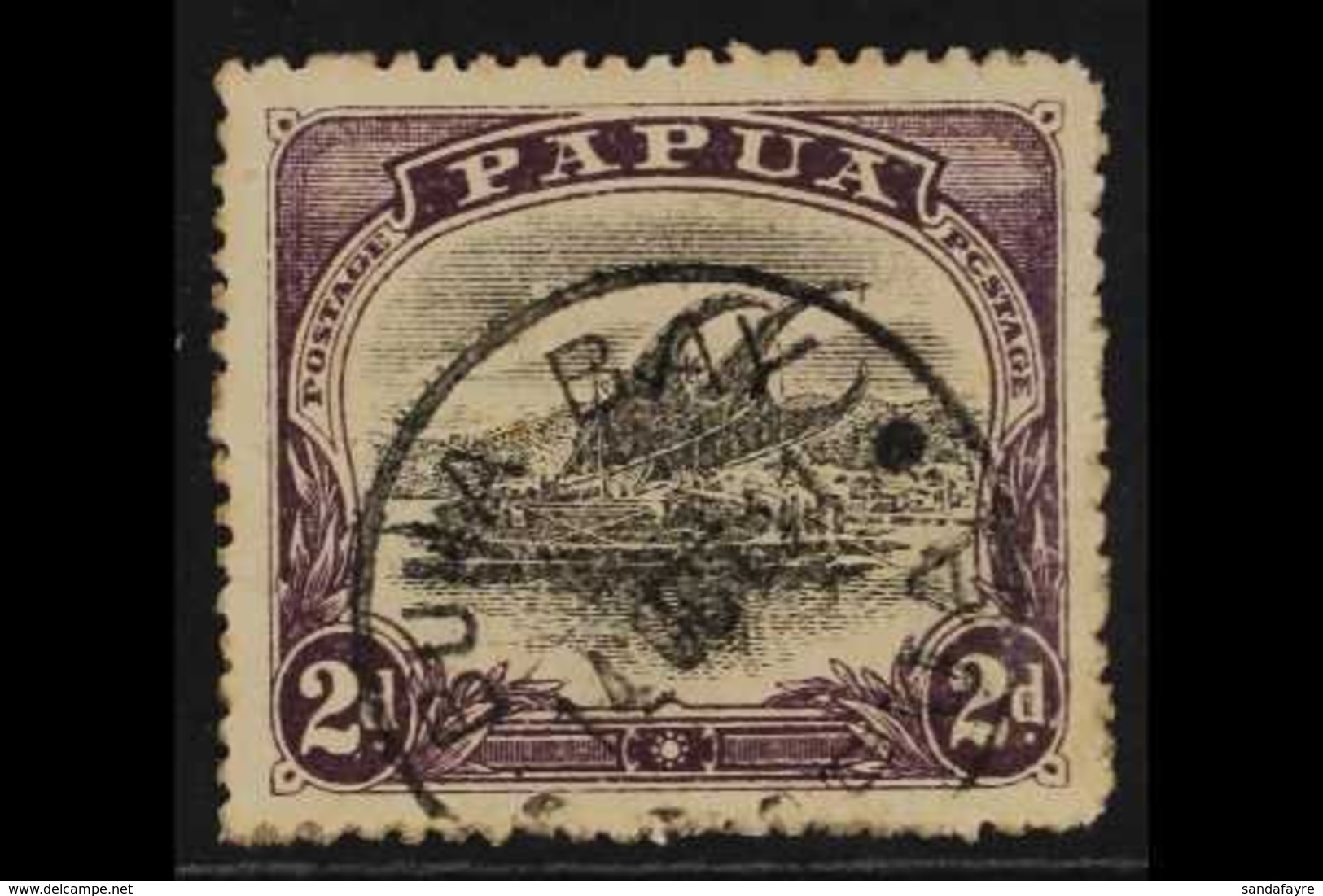 1910-11 2d Black & Dull Purple Lakatoi With 'C' FOR 'O' IN 'POSTAGE' Variety, SG 77a, Fine Cds Used With Nice "Buna Bay" - Papua-Neuguinea