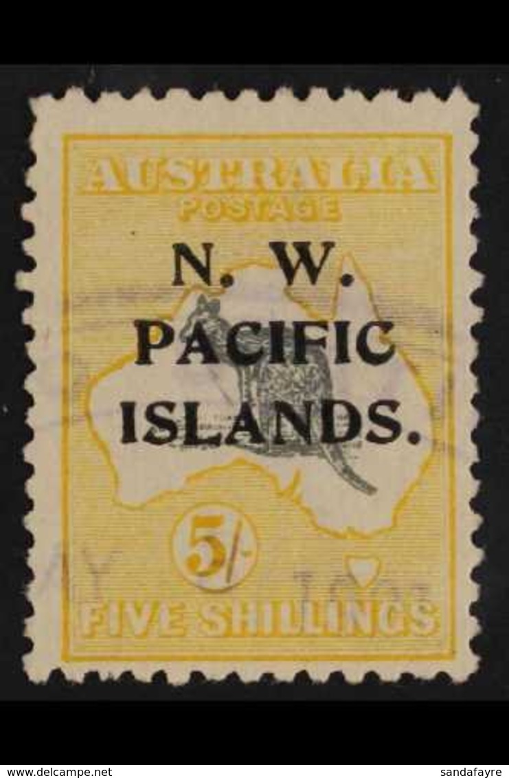 NWPI 1918-22 5s Grey & Yellow Roo Overprint, SG 116, Fine Used. For More Images, Please Visit Http://www.sandafayre.com/ - Papua Nuova Guinea