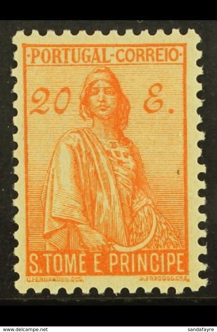 ST THOMAS & PRINCE ISLANDS 1934 20E Orange "Ceres", SG 343, Very Fine Mint For More Images, Please Visit Http://www.sand - Sonstige & Ohne Zuordnung