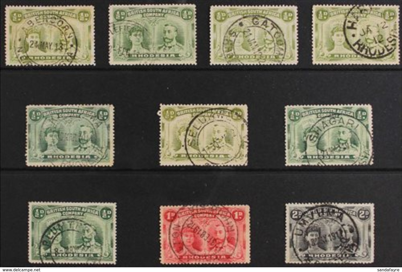 1910-13 Double Heads Used Each Selected For Its Attractive Cds Cancellation ½d (8), 1d & 2d Values With Pmks From Aberco - Other & Unclassified