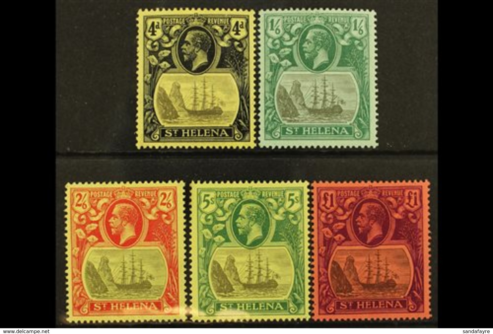 1922-37 Multi CA Watermark Set, SG 92/96, Fine Mint (5 Stamps) For More Images, Please Visit Http://www.sandafayre.com/i - St. Helena