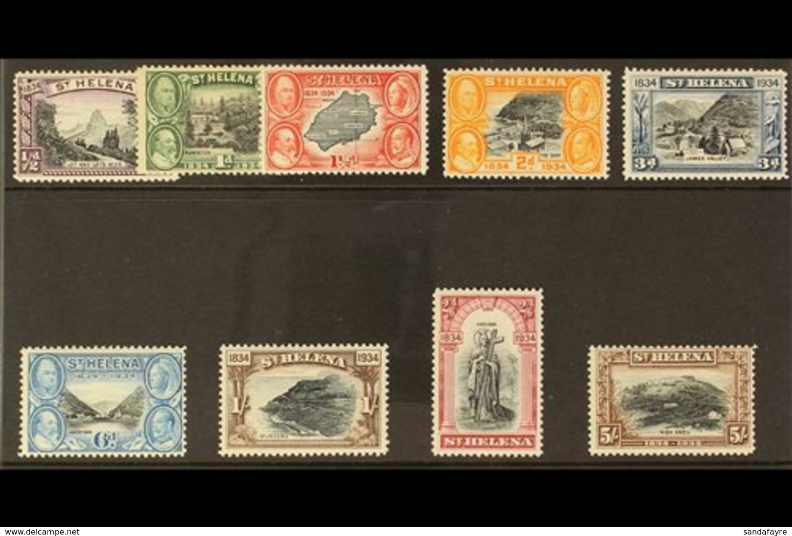 1934 Centenary Set To 5s, SG 114/22, Fine Mint. Fresh And Attractive. (9 Stamps) For More Images, Please Visit Http://ww - St. Helena