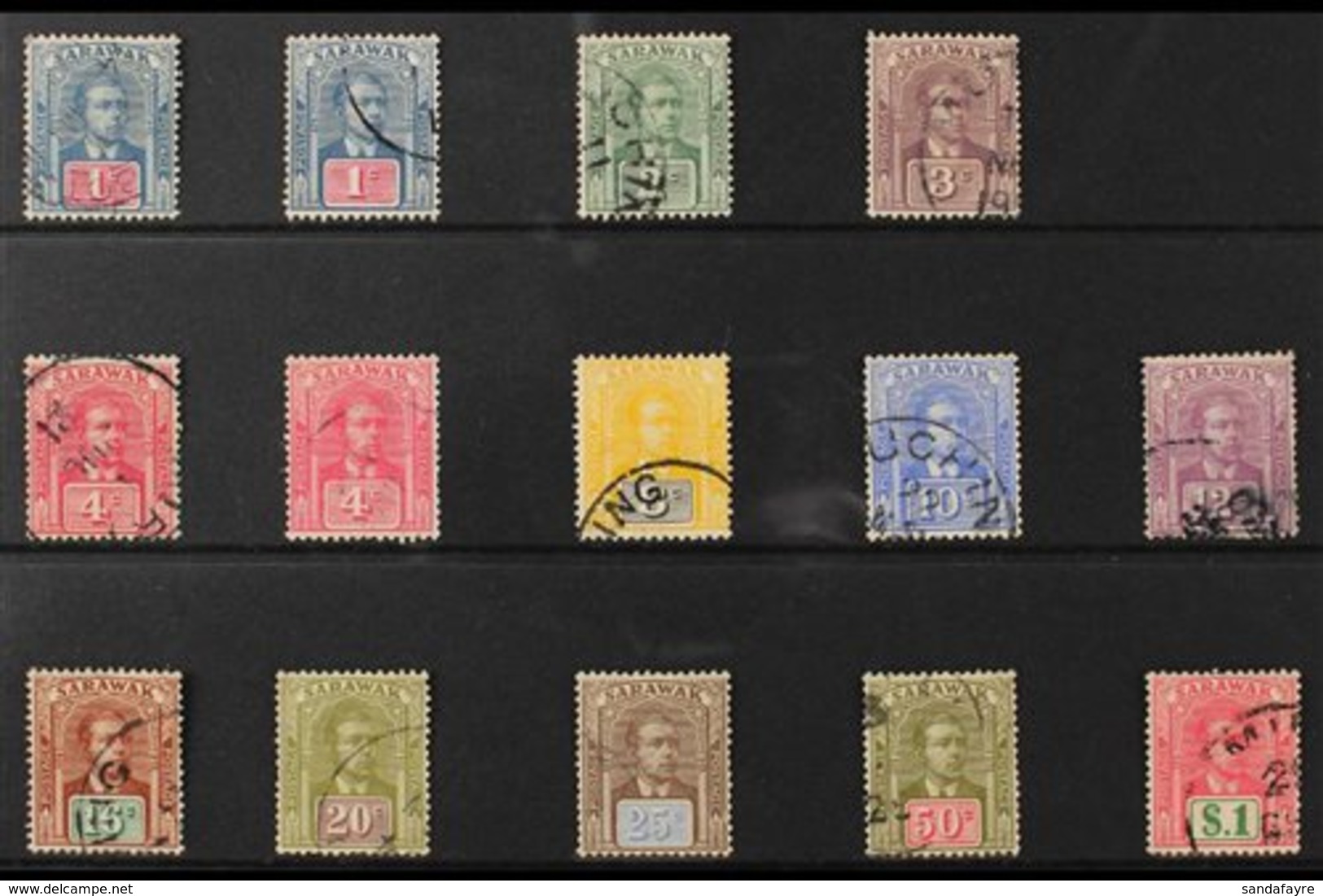 1918 Brooke No Wmk Definitive Set Plus Listed Shades, SG 50/61, Fine Used (14 Stamps) For More Images, Please Visit Http - Sarawak (...-1963)