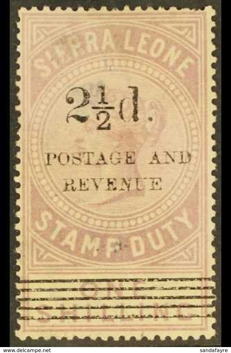 1897 2½d On 1s Dull Lilac, Variety "italic N In Revenue", SG 66a, Unused With Suffused Colour, See After SG 71, Unused.  - Sierra Leone (...-1960)
