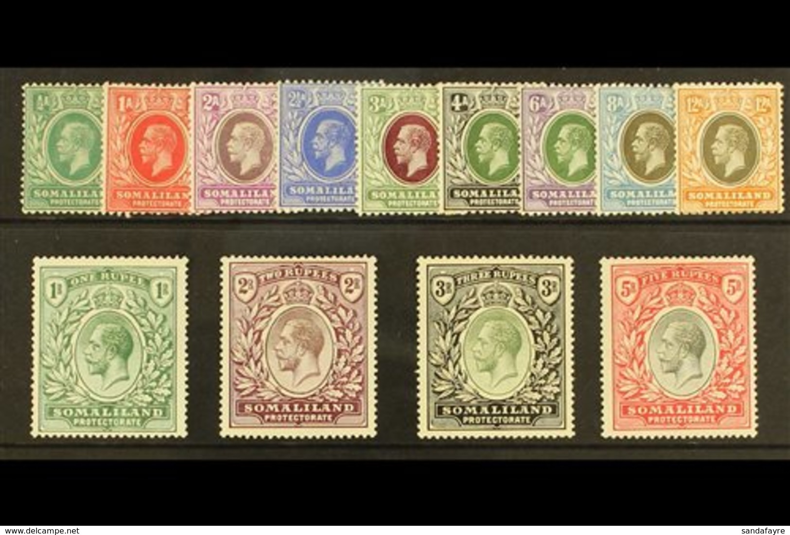 1921 Geo V Set Complete, SG 73/85, Very Fine Mint. (13 Stamps) For More Images, Please Visit Http://www.sandafayre.com/i - Somaliland (Herrschaft ...-1959)