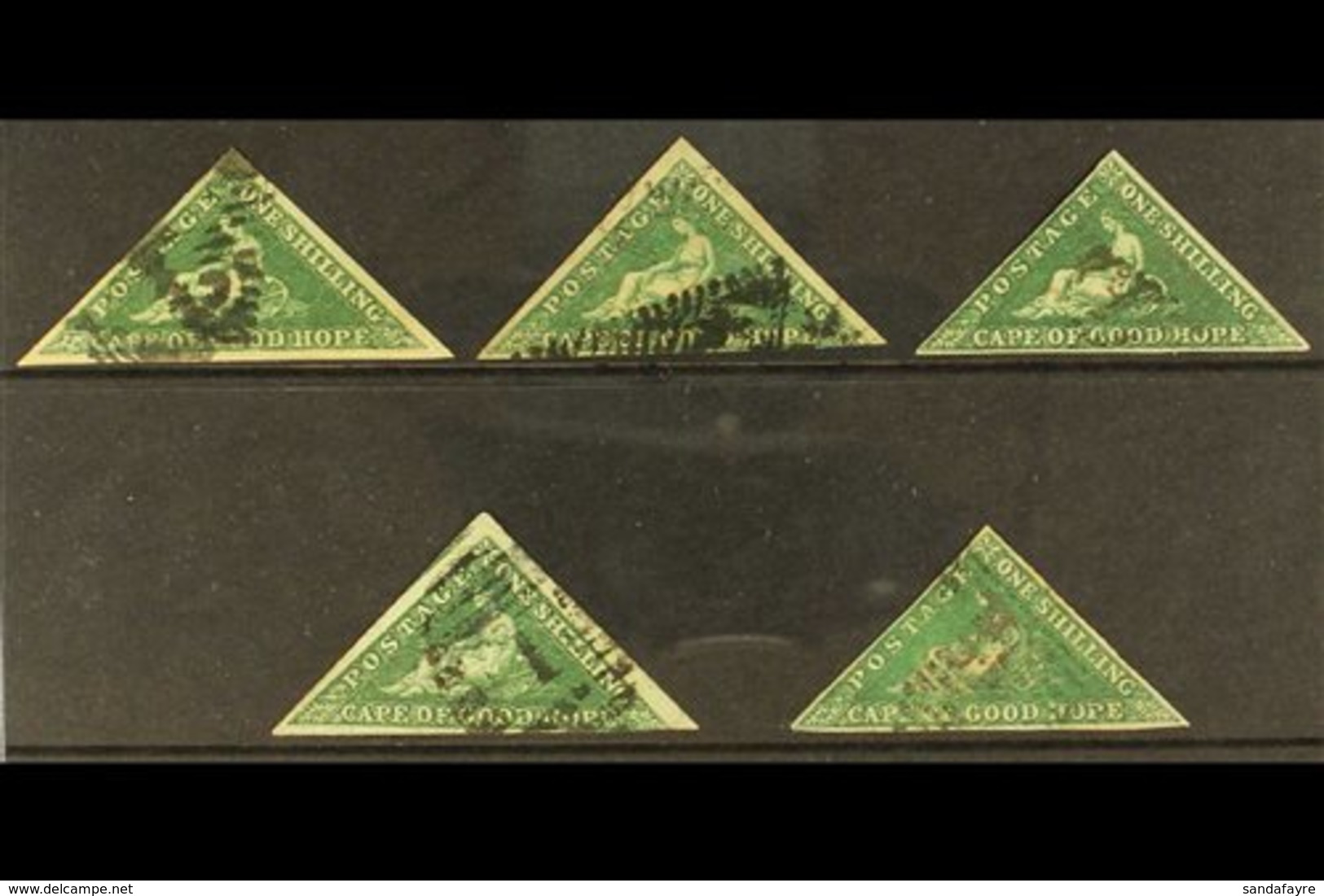 CAPE OF GOOD HOPE 1855 1s Deep Dark Green, SG 8b, Good To Fine Used Selection  With Shades And Some Small Faults. Cat £2 - Ohne Zuordnung