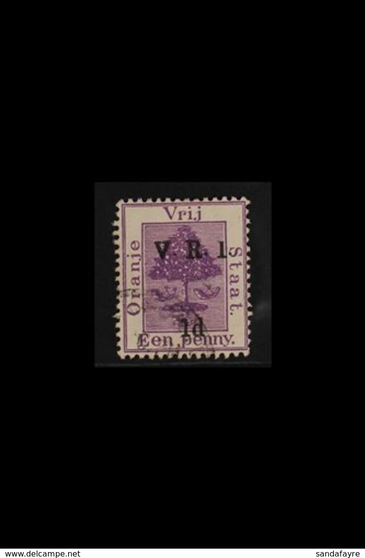 ORANGE FREE STATE 1900 1d On 1d Purple, Raised Stops, Variety "Short Figure I", SG 113J, Very Fine Used. For More Images - Ohne Zuordnung