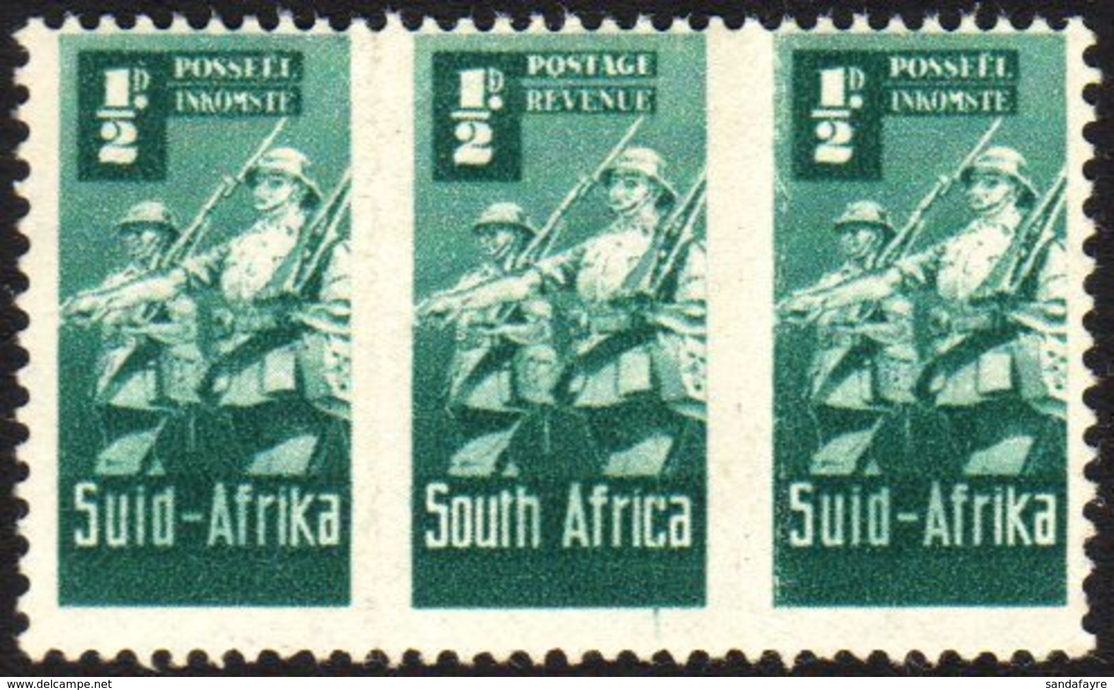1942-4 ½d Blue-green, Bantam War Effort, ROULETTES OMITTED, SG.97c, Mint, Thinned And Has Been Folded Along Where Roulet - Ohne Zuordnung