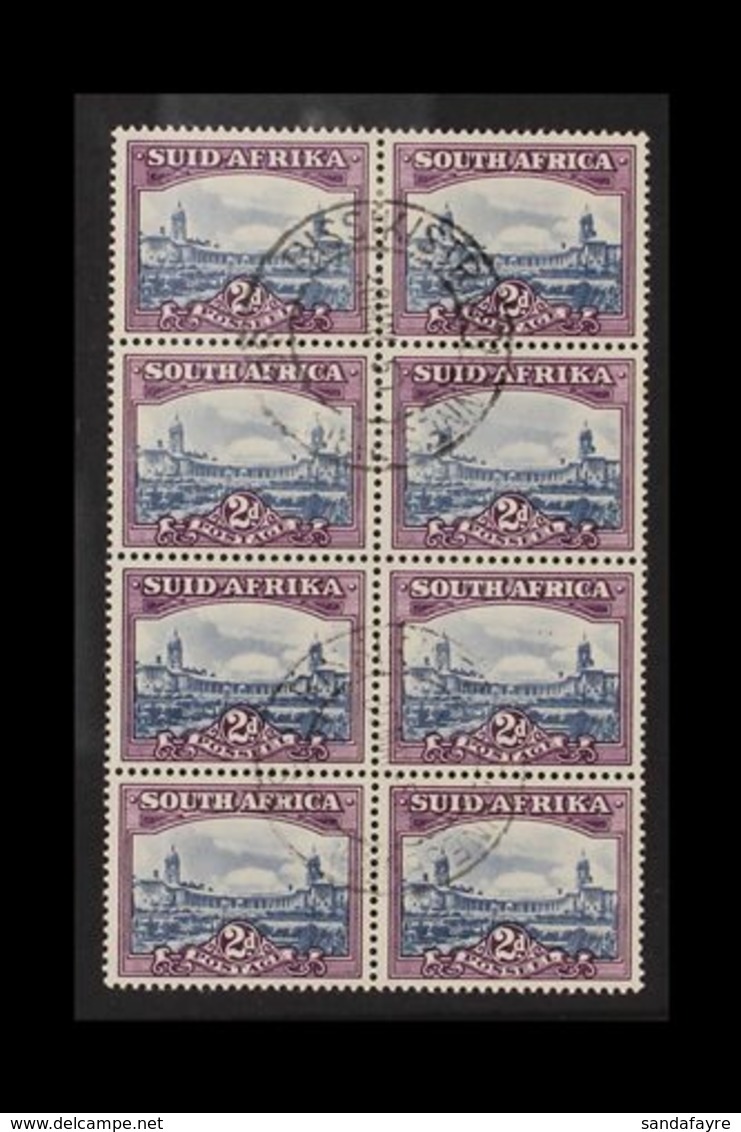 1947-54 2d Slate-blue & Purple SG 116 (Handbook Issue 13), Very Fine Used BLOCK Of 8 With One Stamp Showing Two Dots In  - Ohne Zuordnung
