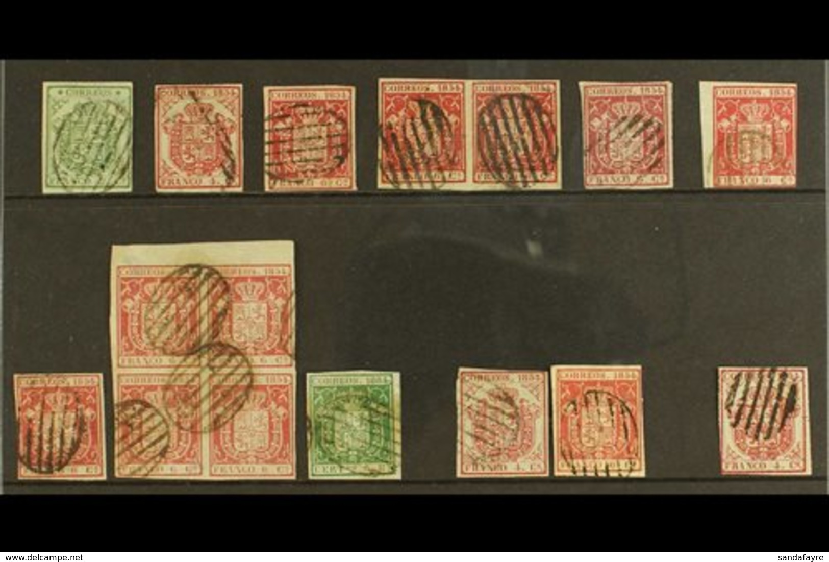 1854 "ARMS" ISSUE Fine Used Selection With Thin Paper 2c Green, A Selection Of 4c And 6c Shades Incl Block Of 4 6c, 5r G - Other & Unclassified