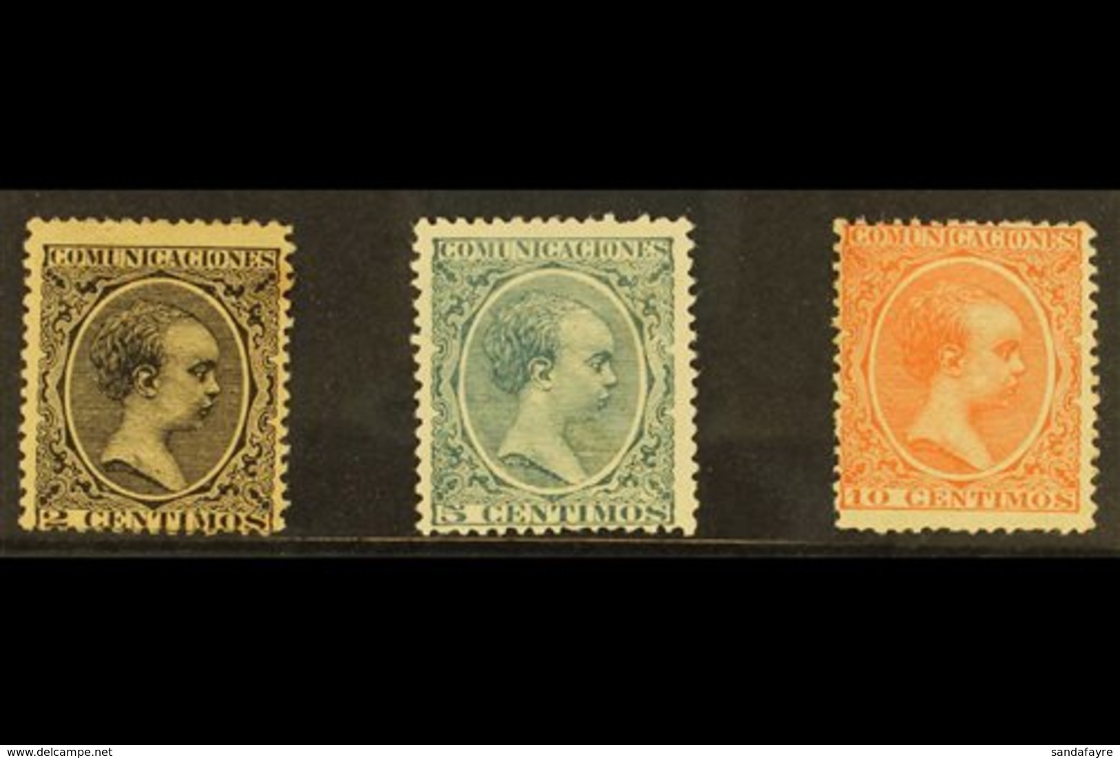 1899 Alphonso "New Colours" Set, SG 289/291, Mint, The 2c With Gum Toning, But The 5c Deep Bluish-green And 10c Orange-r - Other & Unclassified