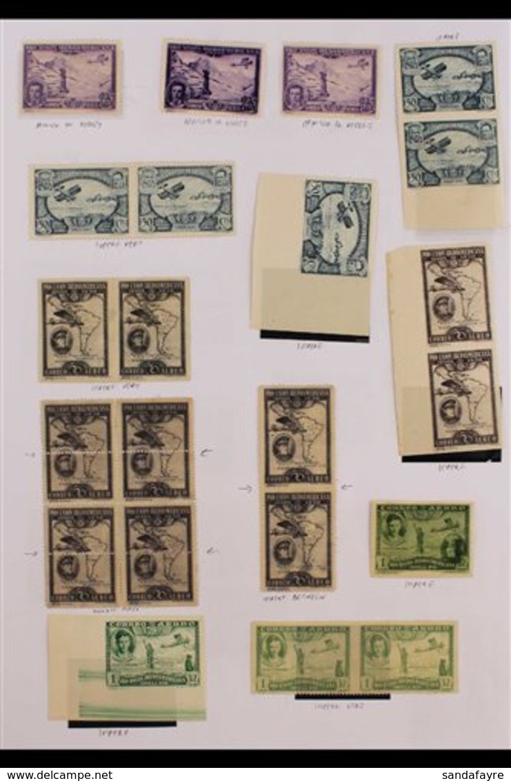1930 VARIETIES & ERRORS. SPANISH-AMERICAN EXHIBITION - Interesting Fine Mint Collection On Leaves, Includes Various Unis - Other & Unclassified