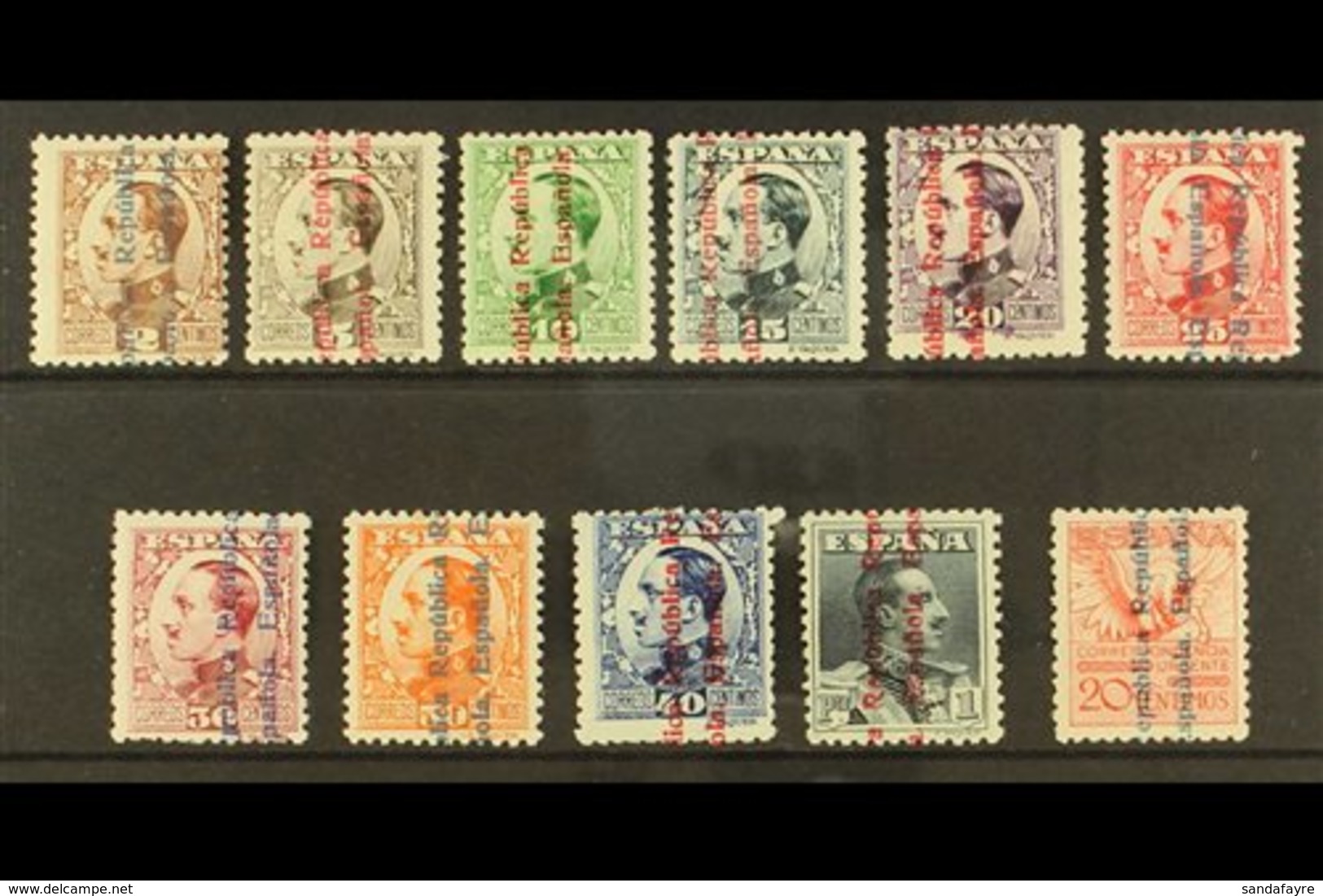 1931 "Republica" Continuously Overprinted Complete Set, SG 687/E697, Very Fine Mint. (11 Stamps) For More Images, Please - Sonstige & Ohne Zuordnung