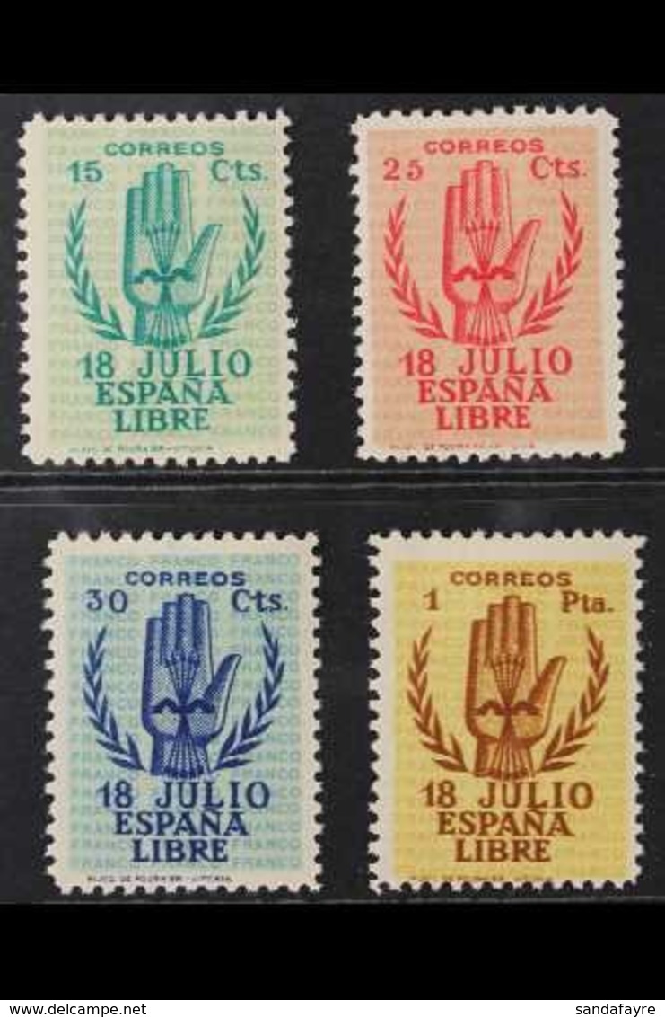 NATIONALIST ISSUES 1938 Second Anniv Of National Uprising Complete Set (Michel 807/10, SG 926/29, Edifil 851/54), Very F - Sonstige & Ohne Zuordnung