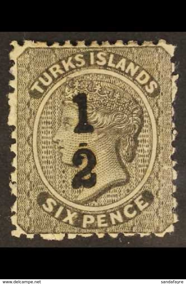 1881 "½" On 6d Black, SG 8, Fine Mint. For More Images, Please Visit Http://www.sandafayre.com/itemdetails.aspx?s=643865 - Turks & Caicos